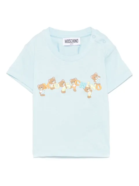 Moschino Kids تيشيرت مطرز بشعار الماركة