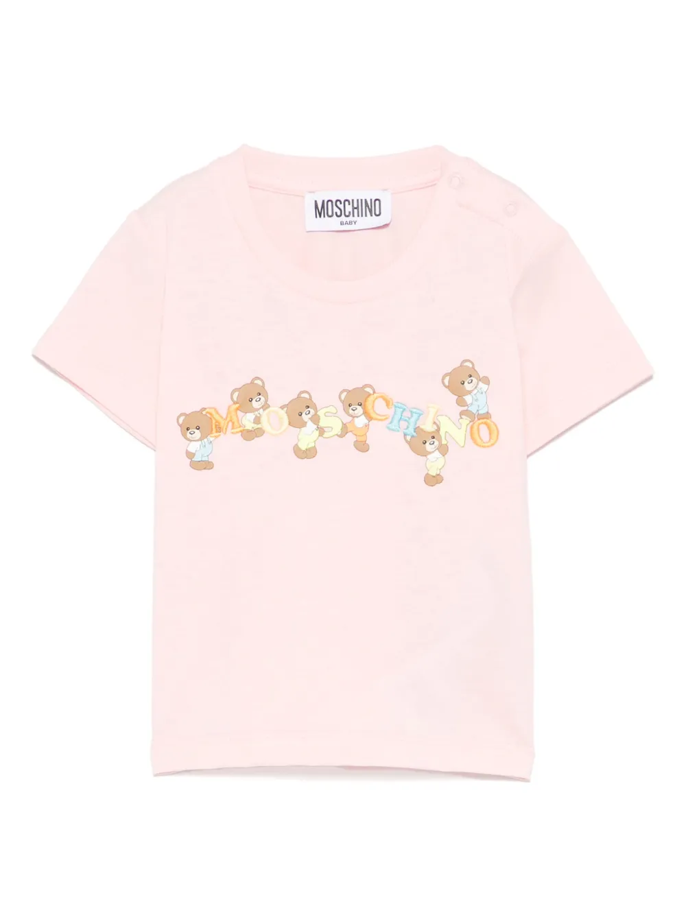 Moschino Kids T-shirt met geborduurd logo Roze