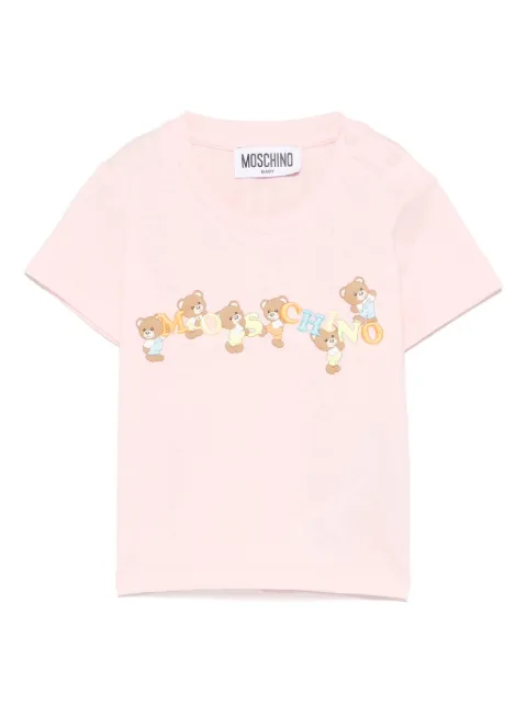 Moschino Kids تيشيرت مطرز بشعار الماركة