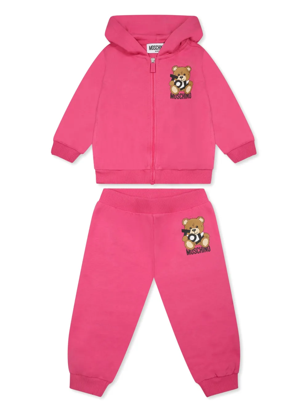 Moschino Kids Trainingspak met teddybeerpatroon Roze
