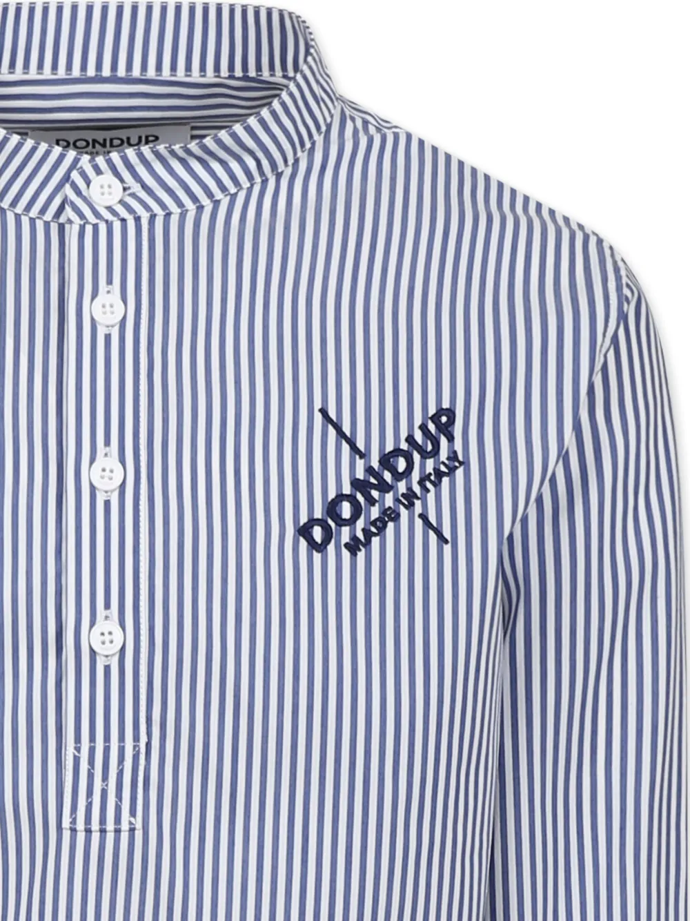 DONDUP KIDS embroidered-logo shirt - Blauw