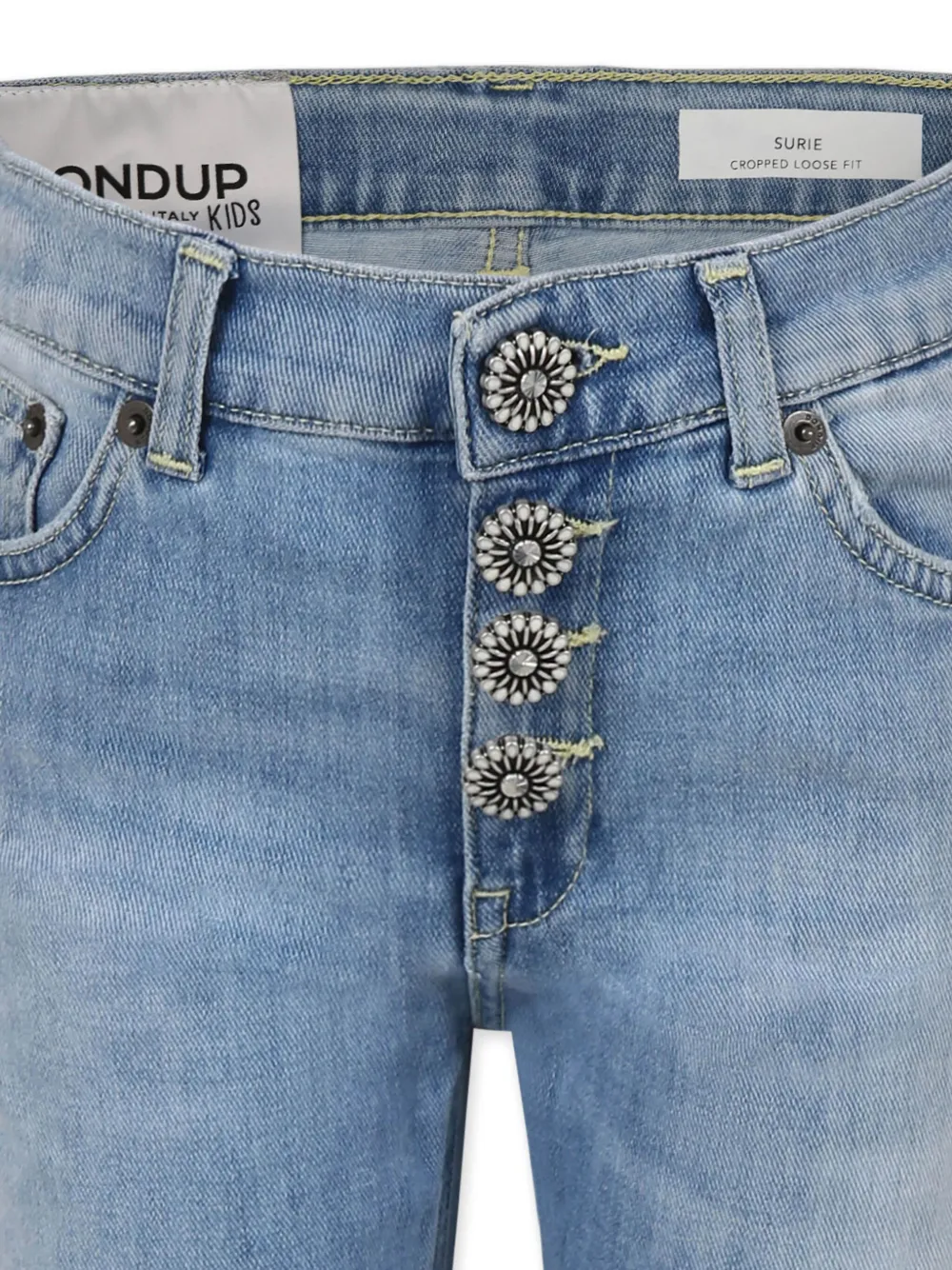 DONDUP KIDS Gerafelde jeans met toelopende pijpen Blauw