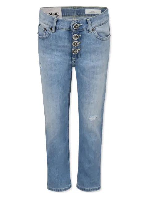 DONDUP KIDS distressed tapered jeans 