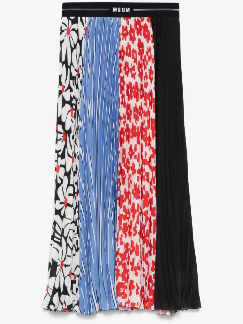 MSGM mix-print midi skirt