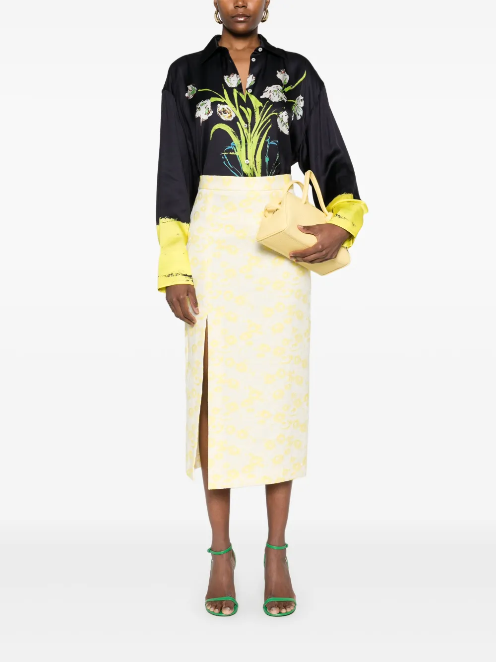 MSGM Blouse met bloemenprint - Zwart