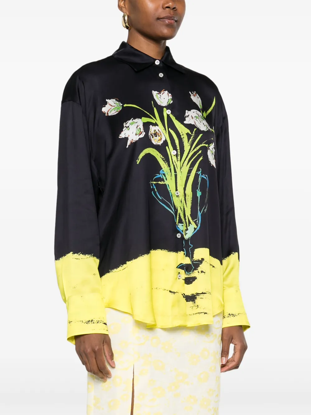 MSGM Blouse met bloemenprint Zwart
