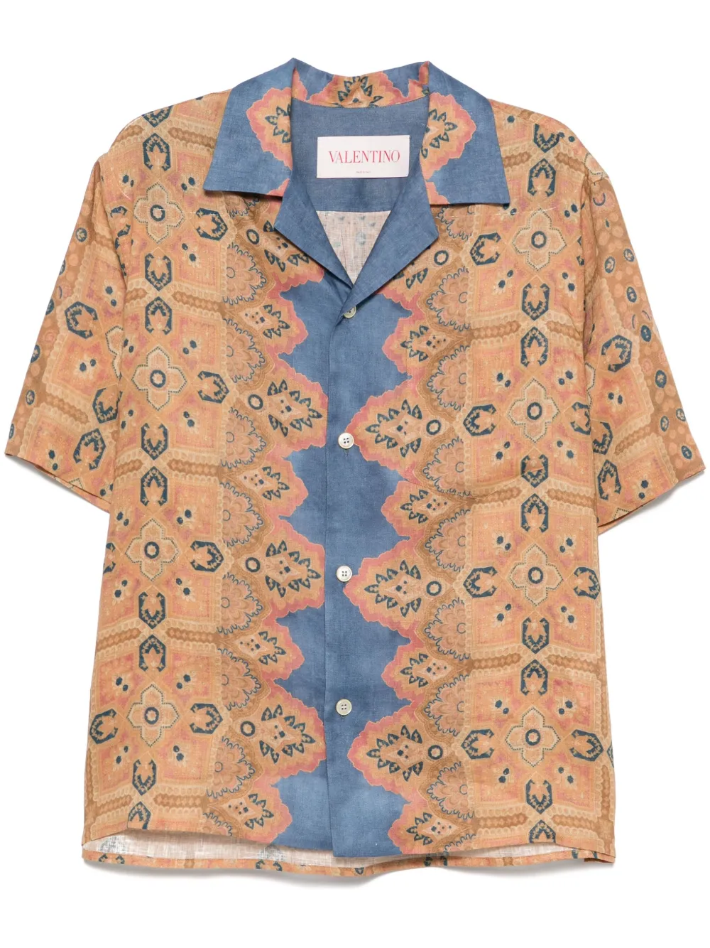 Image 1 of Valentino Garavani Voyage Imaginaire-print bowling shirt