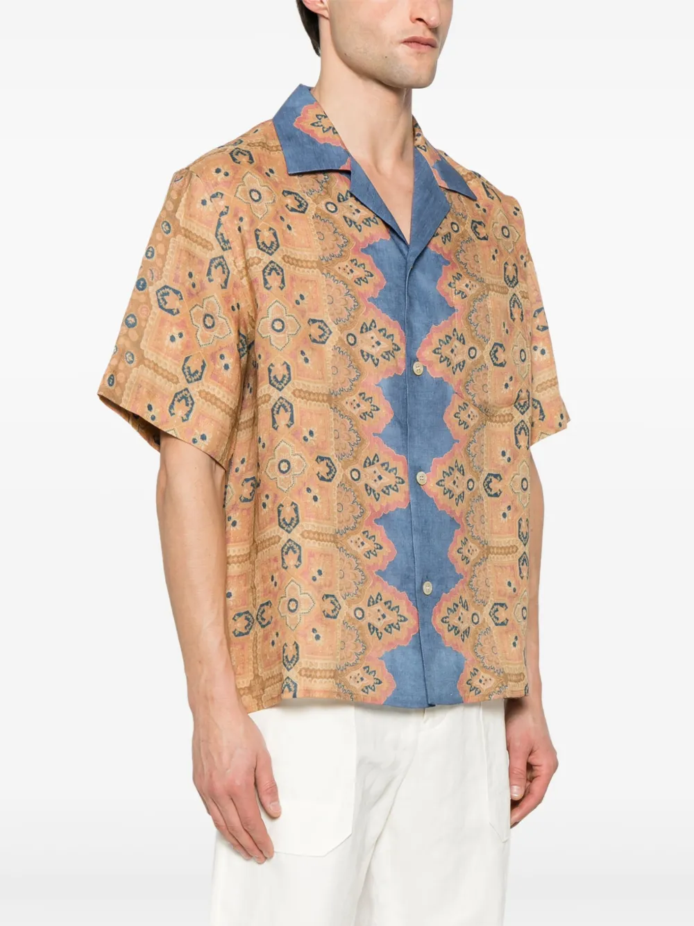 Valentino Garavani Bowlingshirt met Voyage Imaginaire-print Bruin