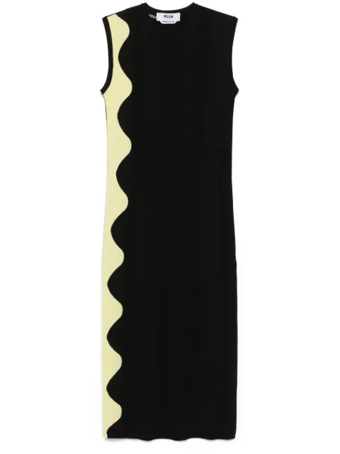 MSGM wave-pattern maxi dress