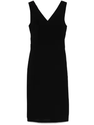 Prada Cady Midi Dress | Black | FARFETCH