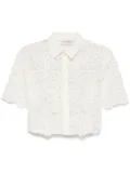 ERMANNO FIRENZE floral-embroidered shirt - White