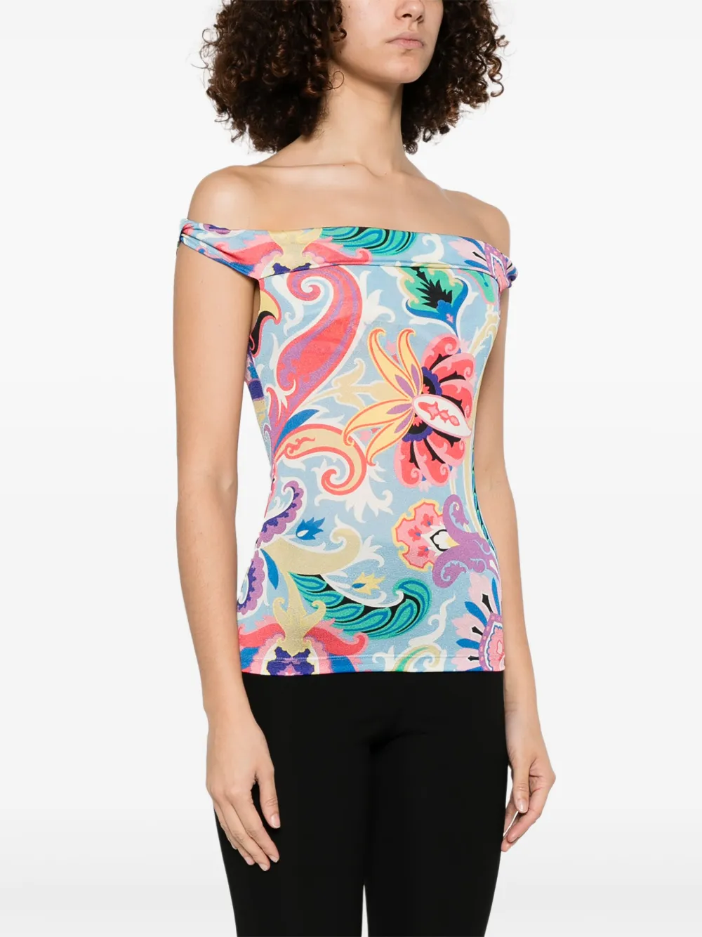 ETRO Tanktop met paisley-print Blauw