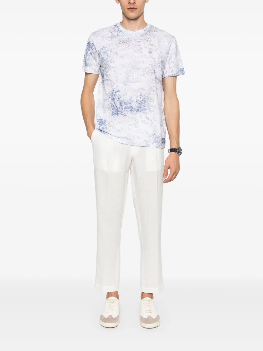 ETRO T-shirt met jungleprint - Wit