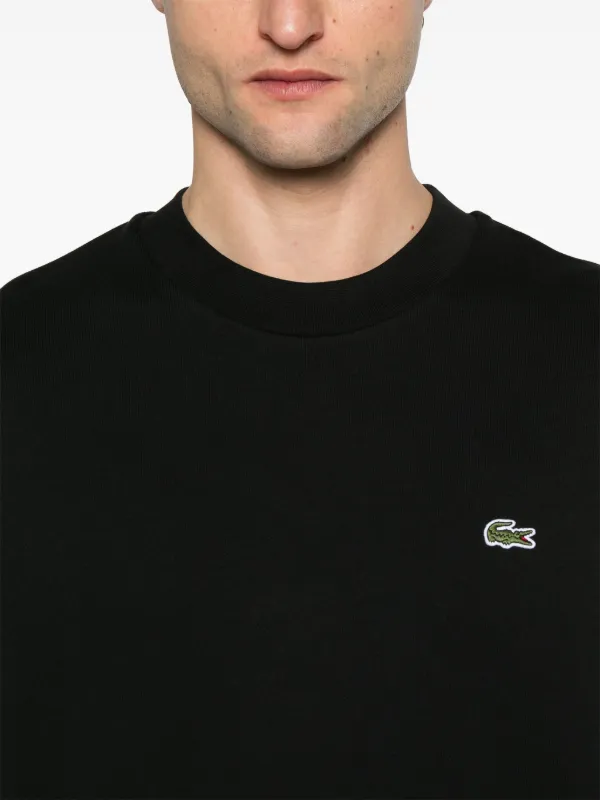 Tシャツ・カットソー LACOSTE Men Sweater SH9608 031 NERO BLACK Men's Fleece Crew Neck Sweatshirt - Sweaters & Sweatshirts