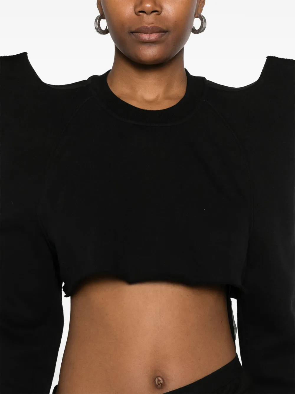 Rick Owens Drkshdw Cropped Sweatshirt In Black