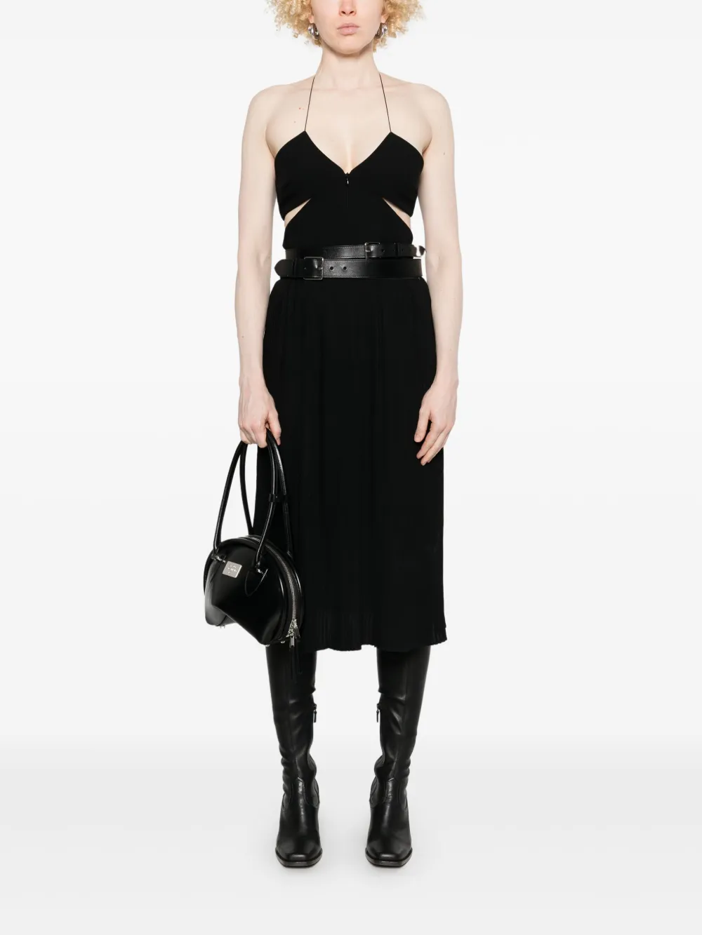 Christian Dior Pre-Owned 1970s wollen midi-rok - Zwart