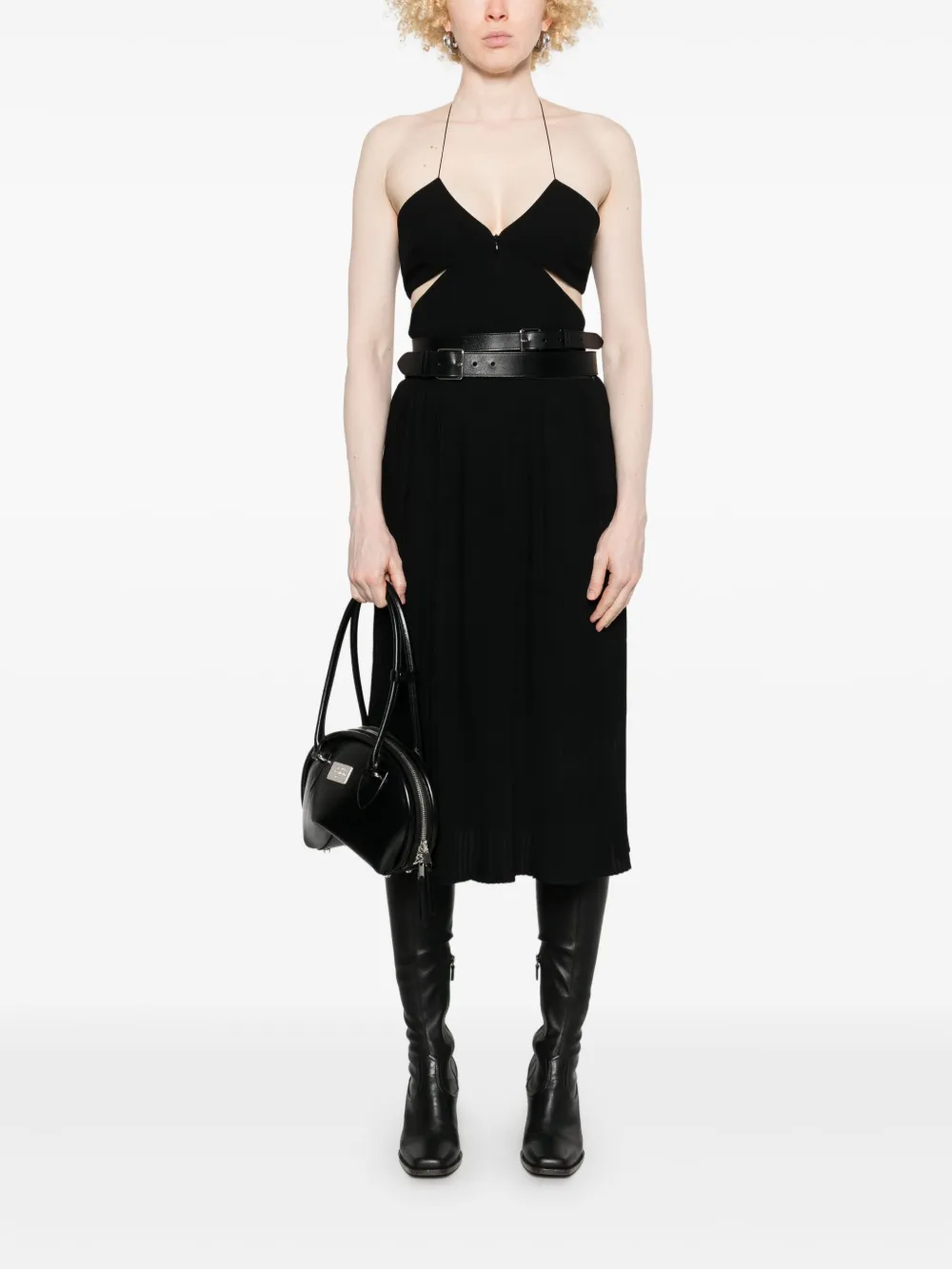 christiandiorpre-owned Christian Dior Pre-Owned 1970s wollen midi-rok - Zwart