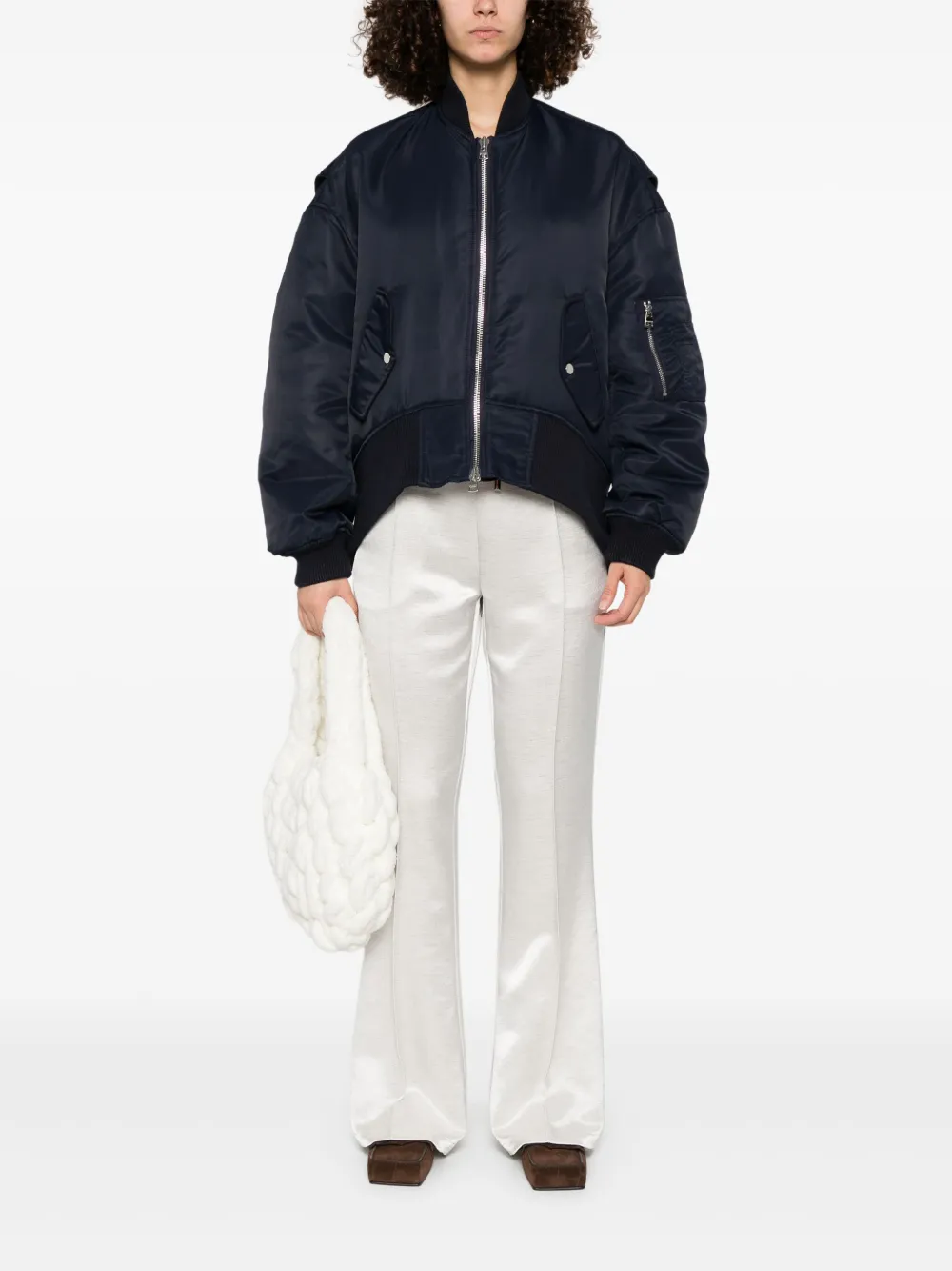 JW Anderson Bomberjack met gewelfde afwerking - Blauw