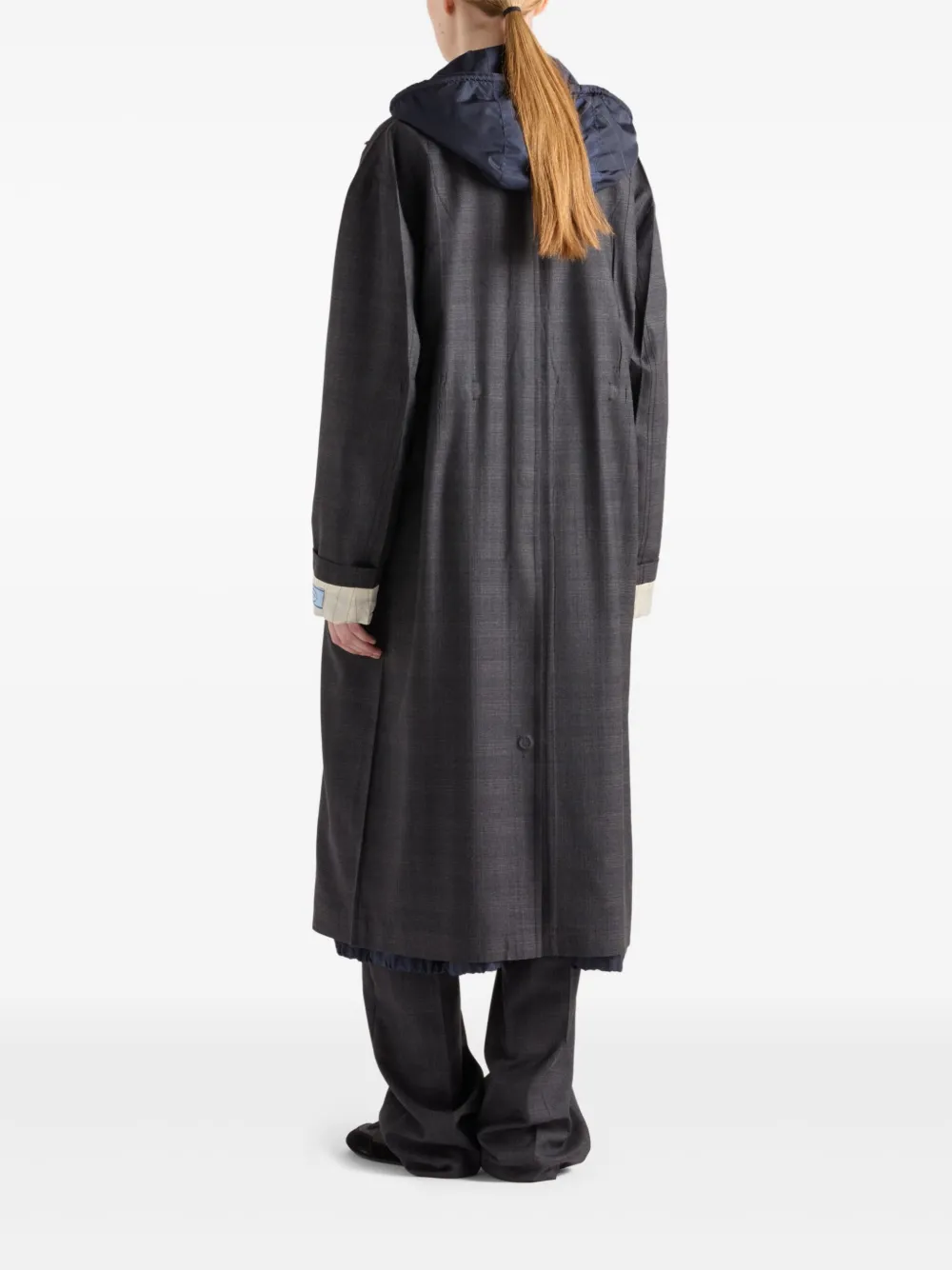 Prada Wollen mantel met enkele rij knopen Grijs