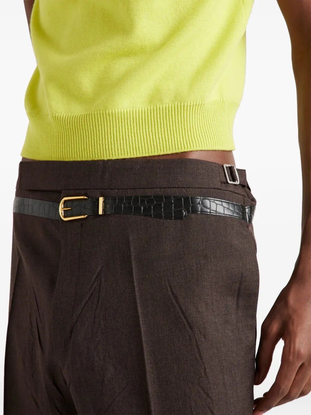 Prada Broek met ceintuur Bruin