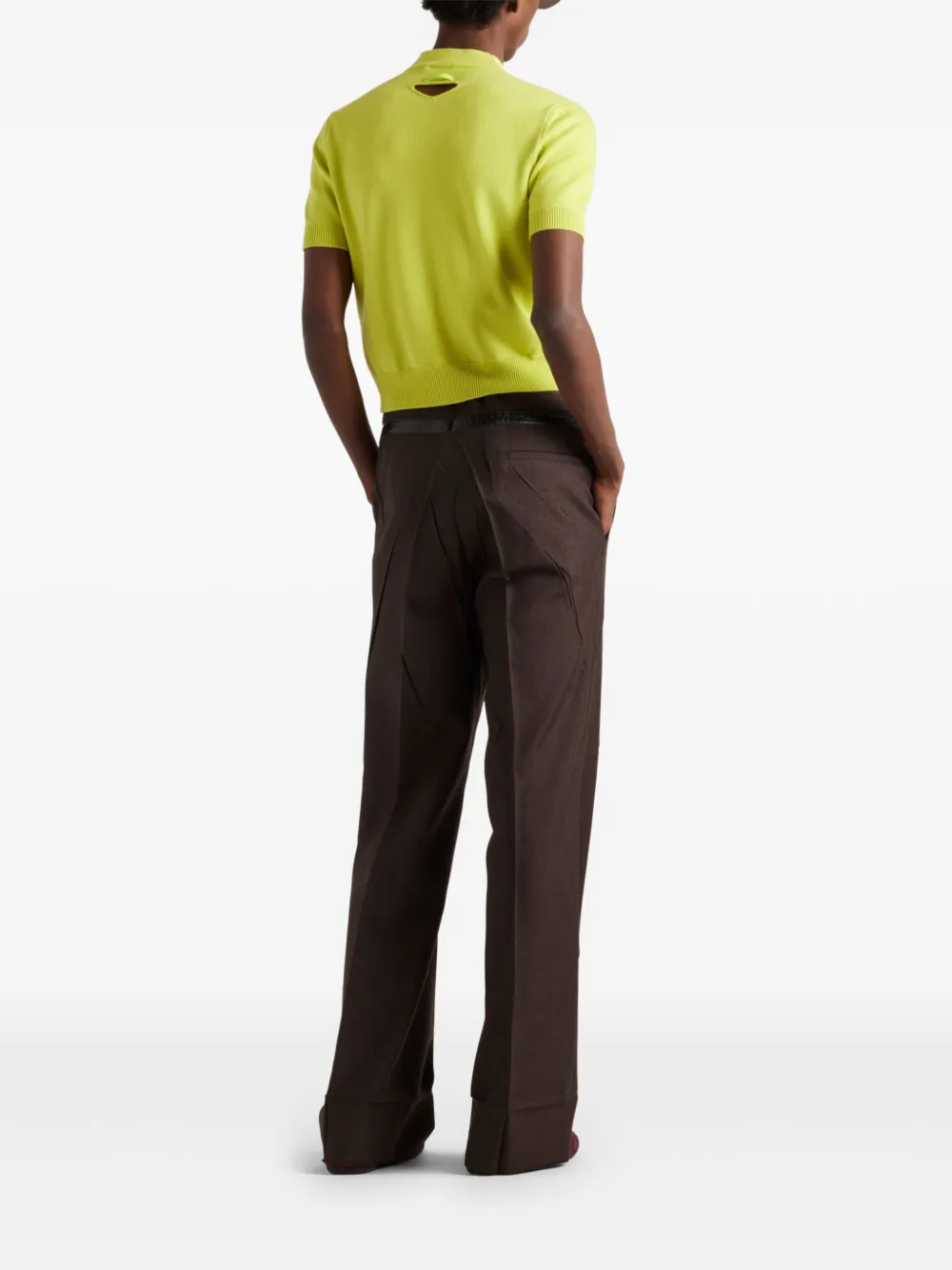 Prada Broek met ceintuur Bruin