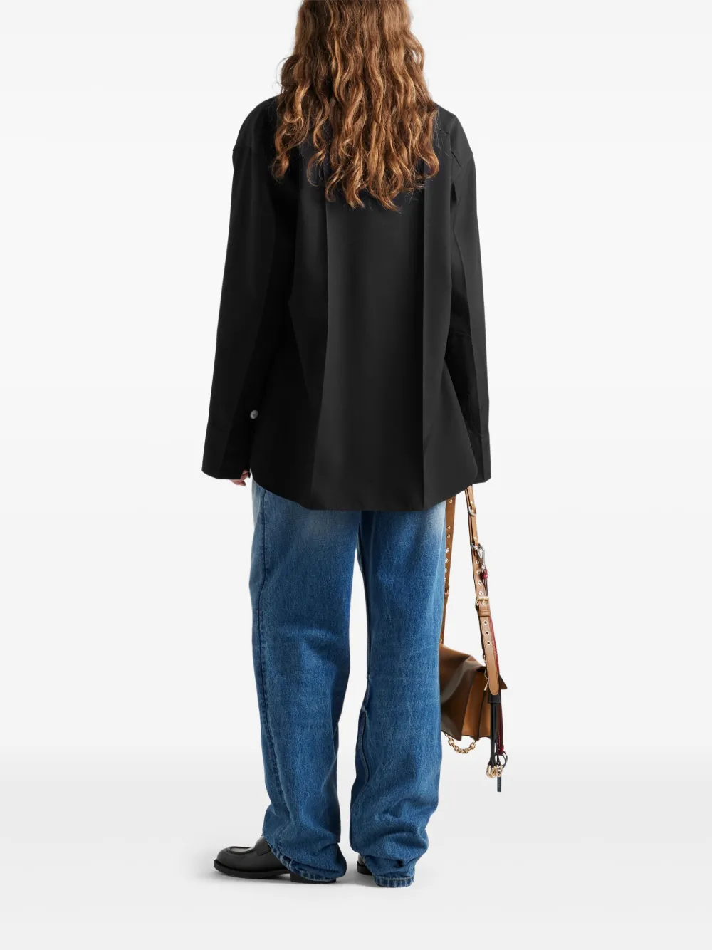 Prada Wollen gabardine jas Zwart
