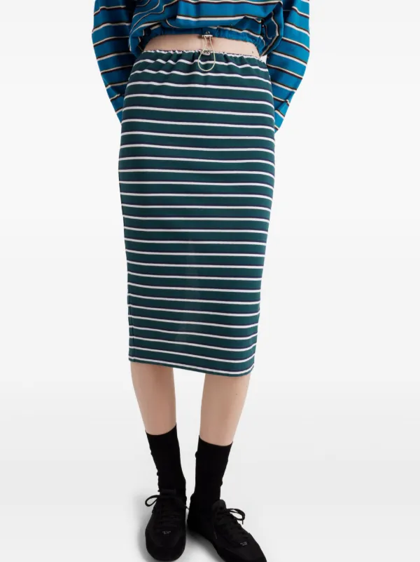 【関税込み】prada Striped wool skirt Prada Striped Cotton Skirt | Red | FARFETCH