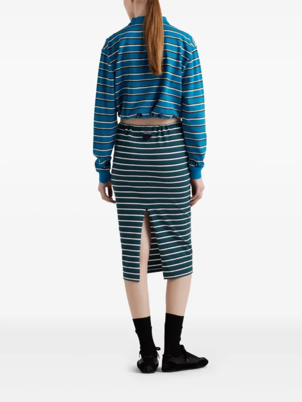 Prada Striped Skirt | Green | FARFETCH NO