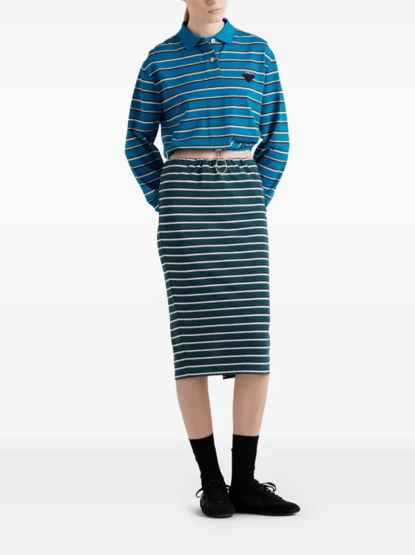 Prada Striped Skirt | Green | FARFETCH NO