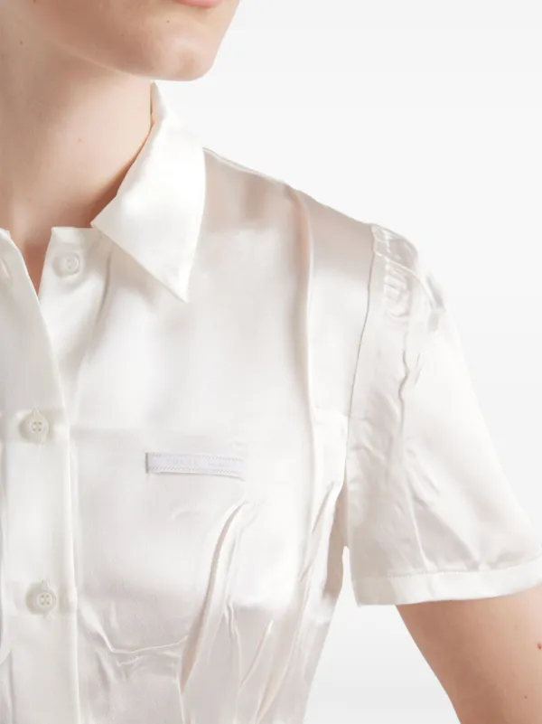 Prada Satin Shirt | White | FARFETCH