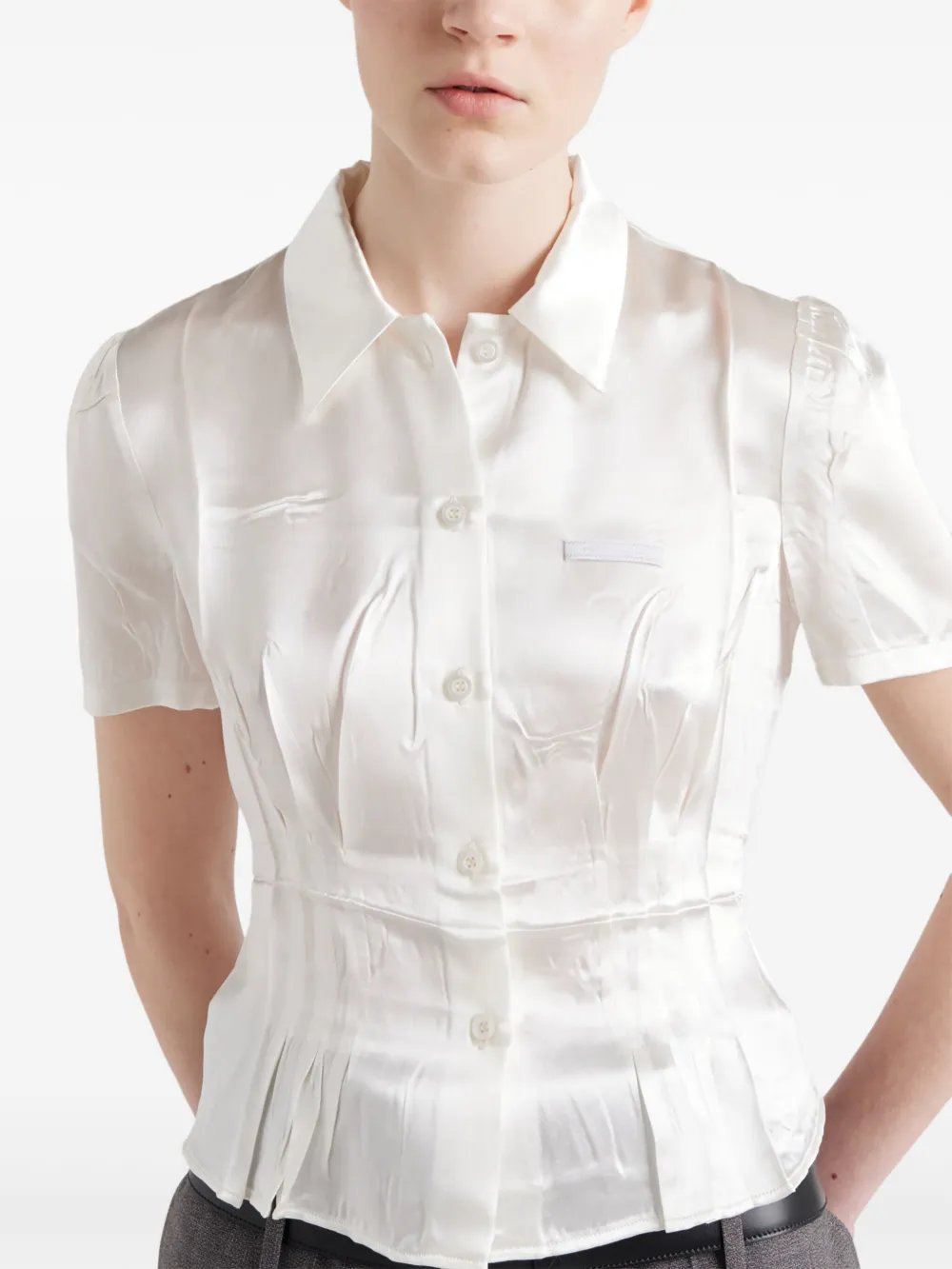 Prada Satijnen blouse Wit