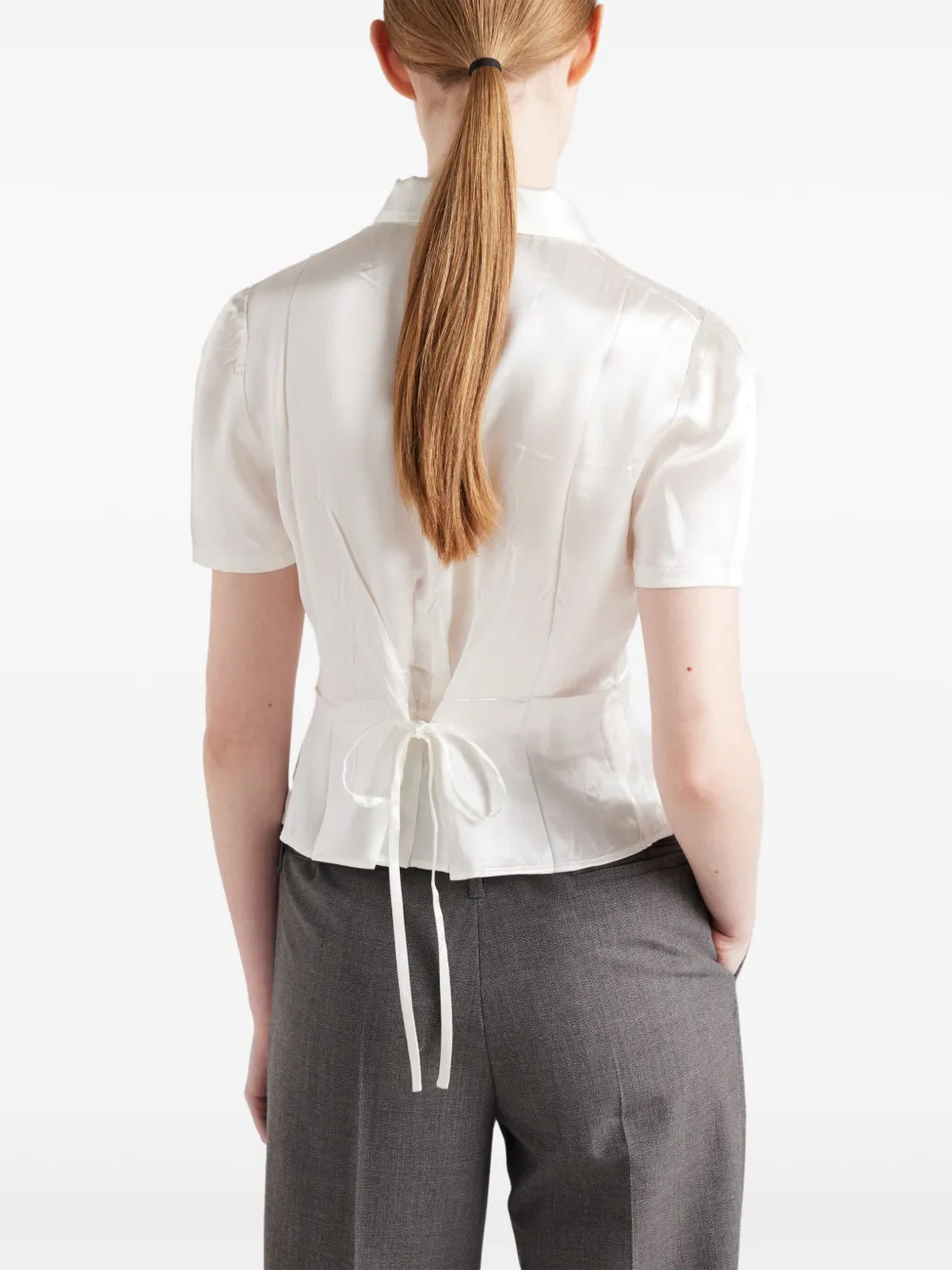 Prada Satijnen blouse Wit