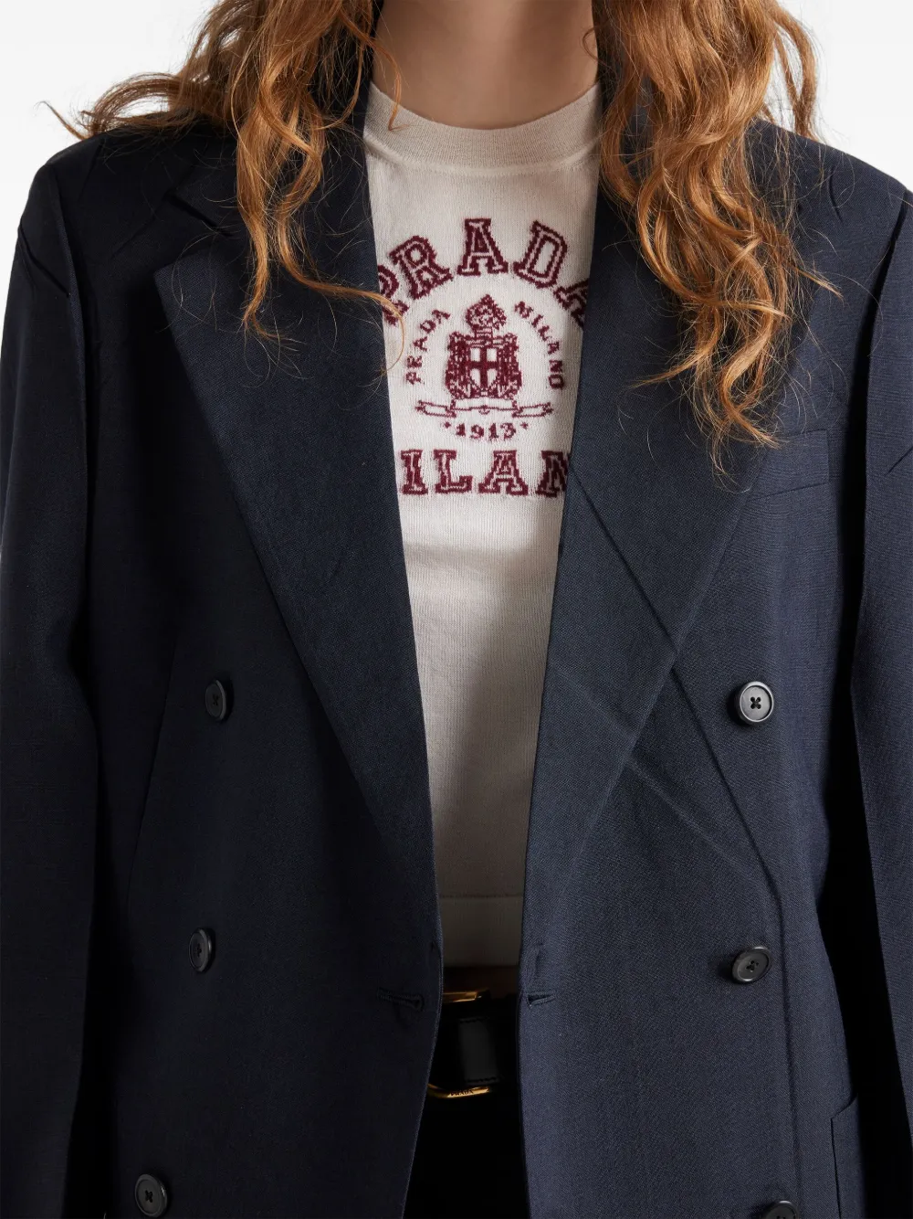 Prada ロゴインターシャ トップ | ホワイト | FARFETCH JP Prada ロゴインターシャ トップ | ホワイト | FARFETCH JP