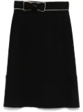 Prada Pre-Owned circa 2000's. wool bow-detail midi skirt - Black
