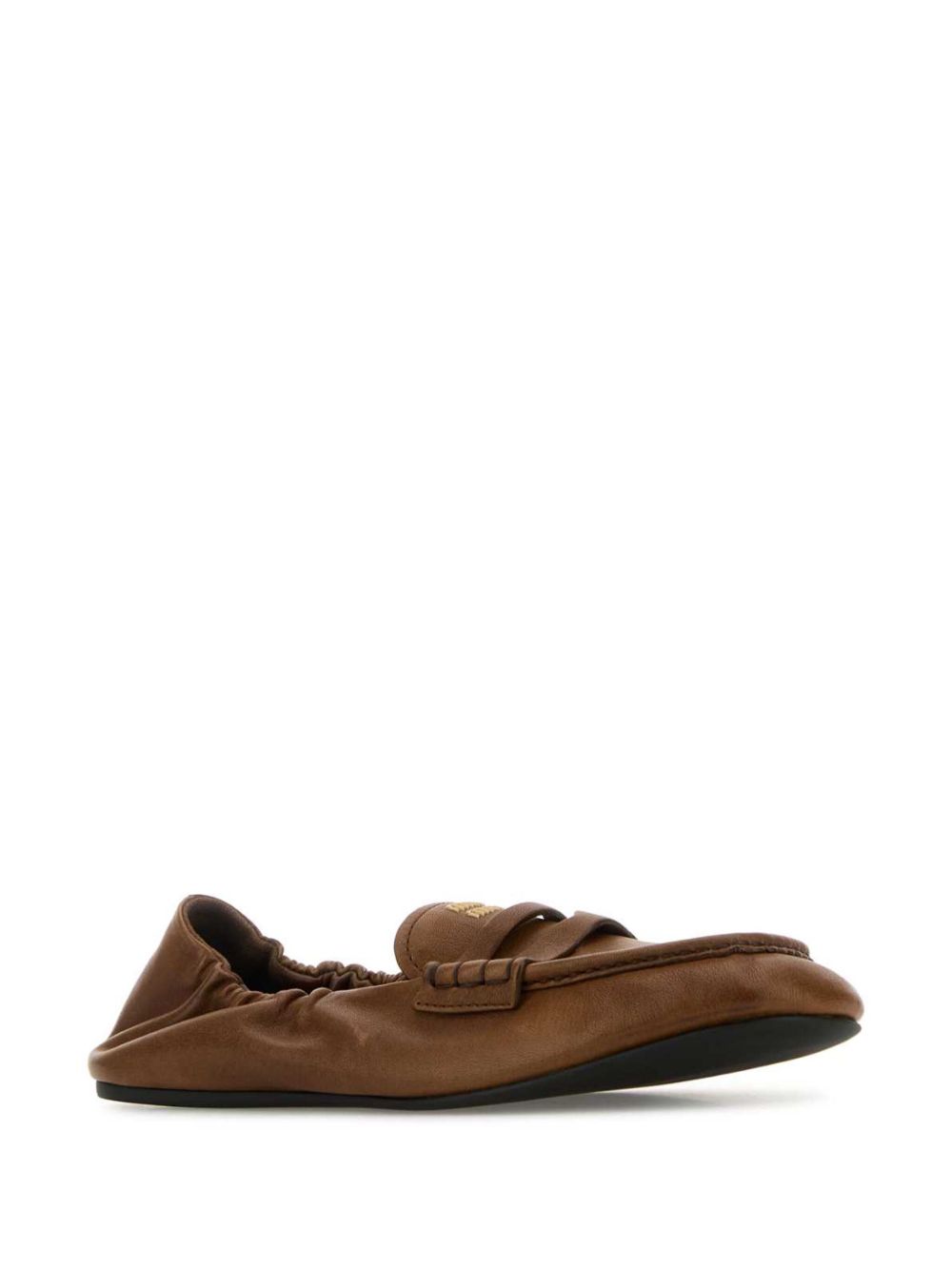 Miu Miu Leren loafers - Bruin