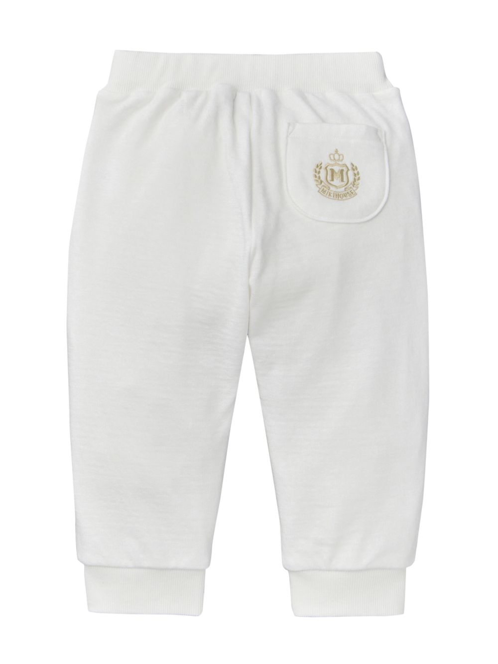 Miki House logo-embroidered tracksuit bottom - Wit