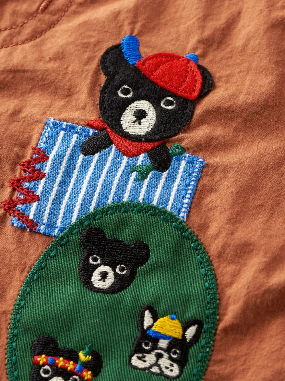 Miki House Broek met patch Bruin