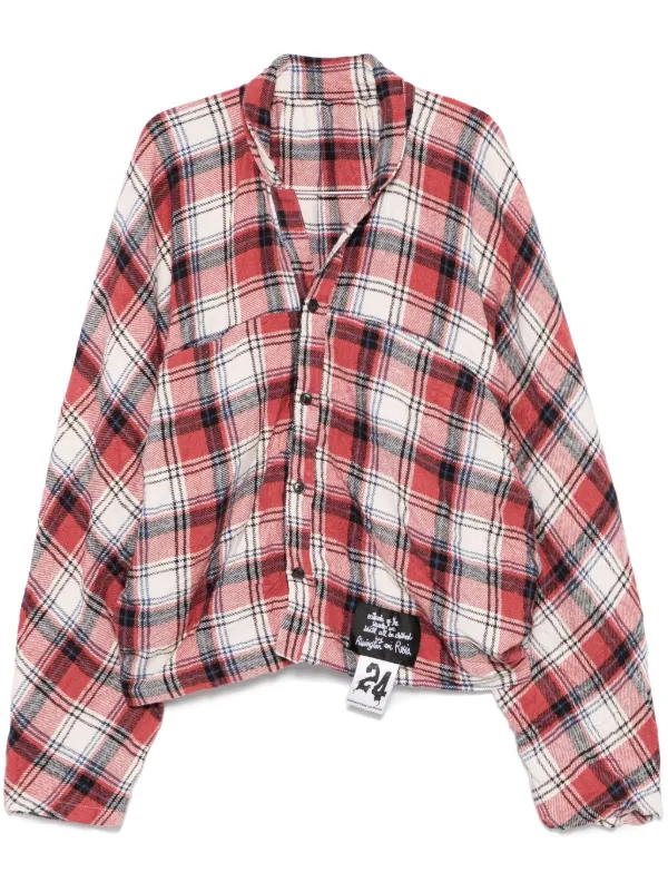 定価12万❗️RRR123 NAZARENE SHIRT チェックシャツ RRR123 Nazarene シャツ | レッド | FARFETCH JP