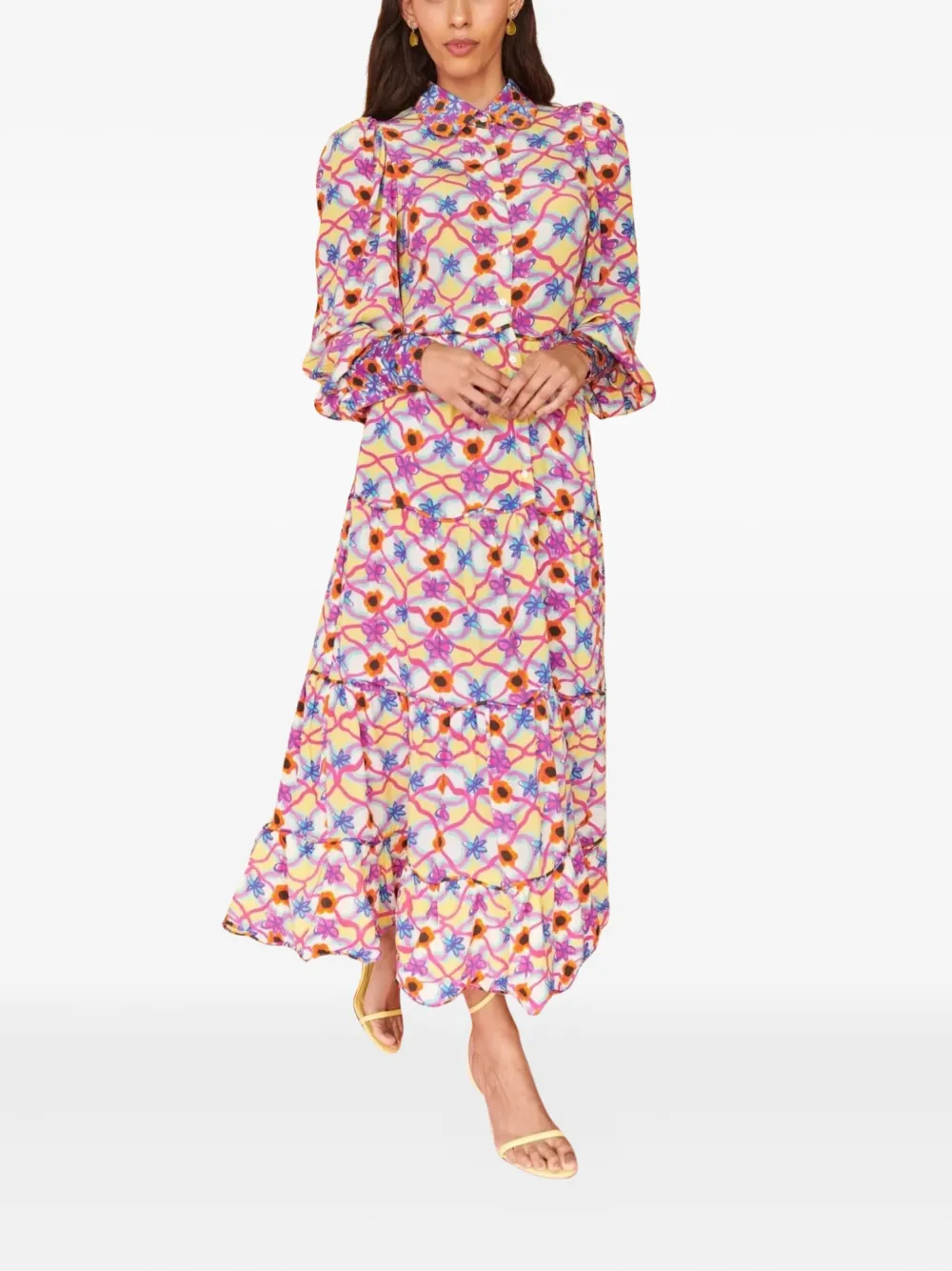 Celia B Jurk met bloemen - Roze