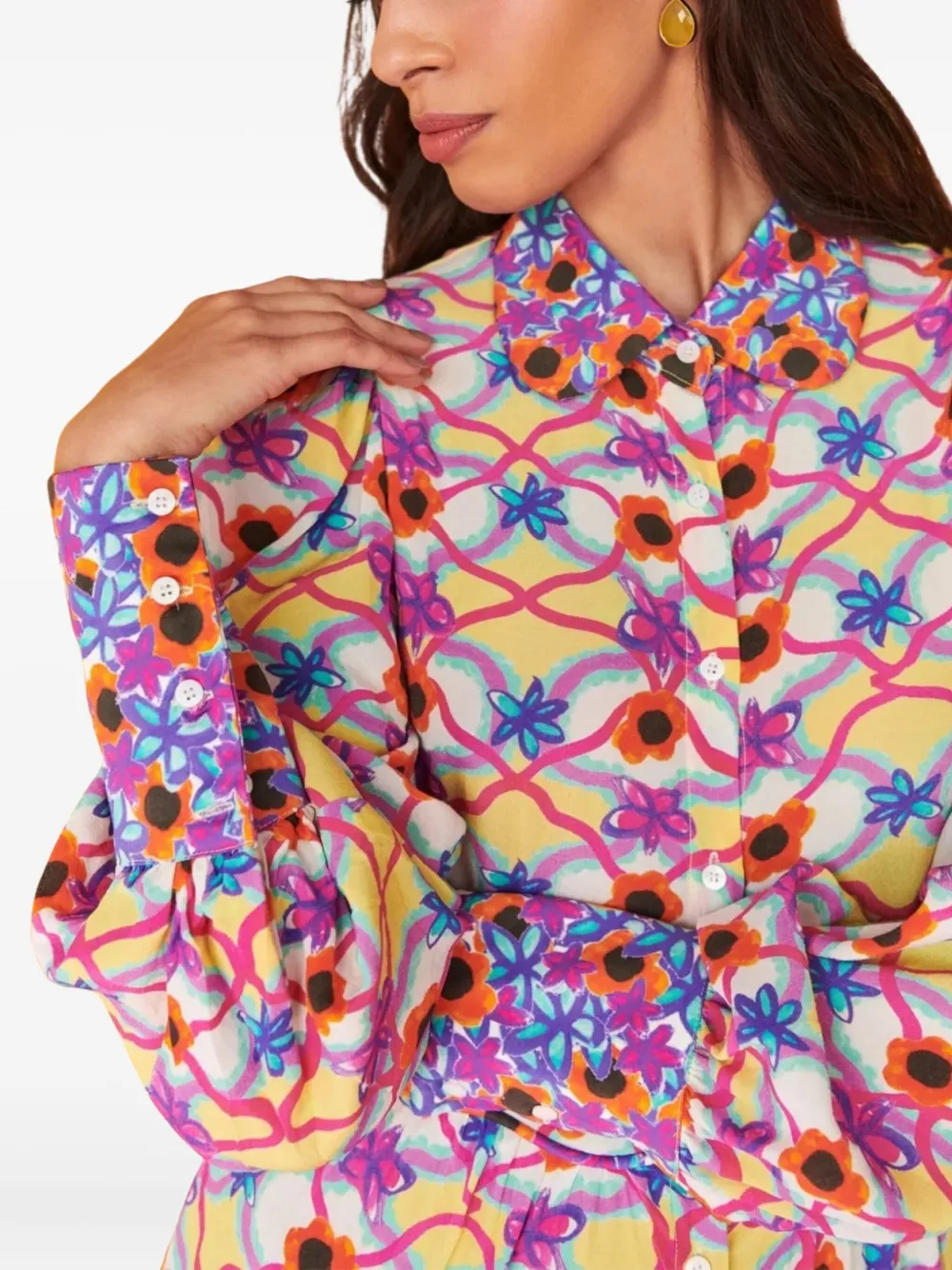 Celia B Jurk met bloemen Roze