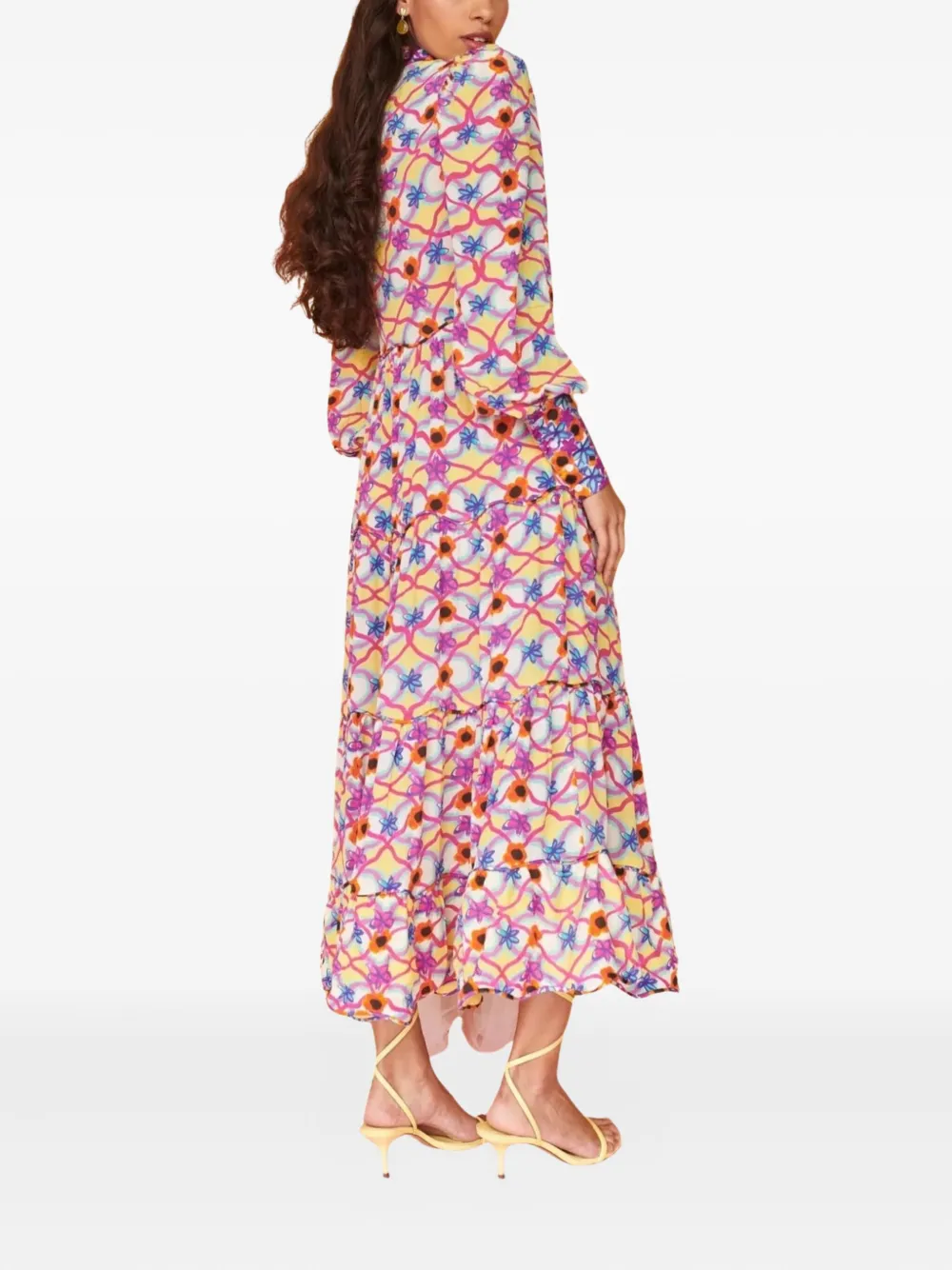 Celia B Jurk met bloemen Roze