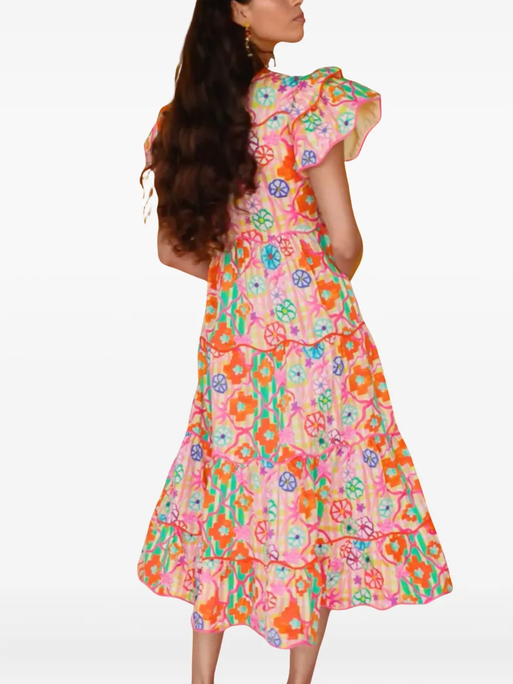 Celia B Midi-jurk met Baba Voyager-print Roze