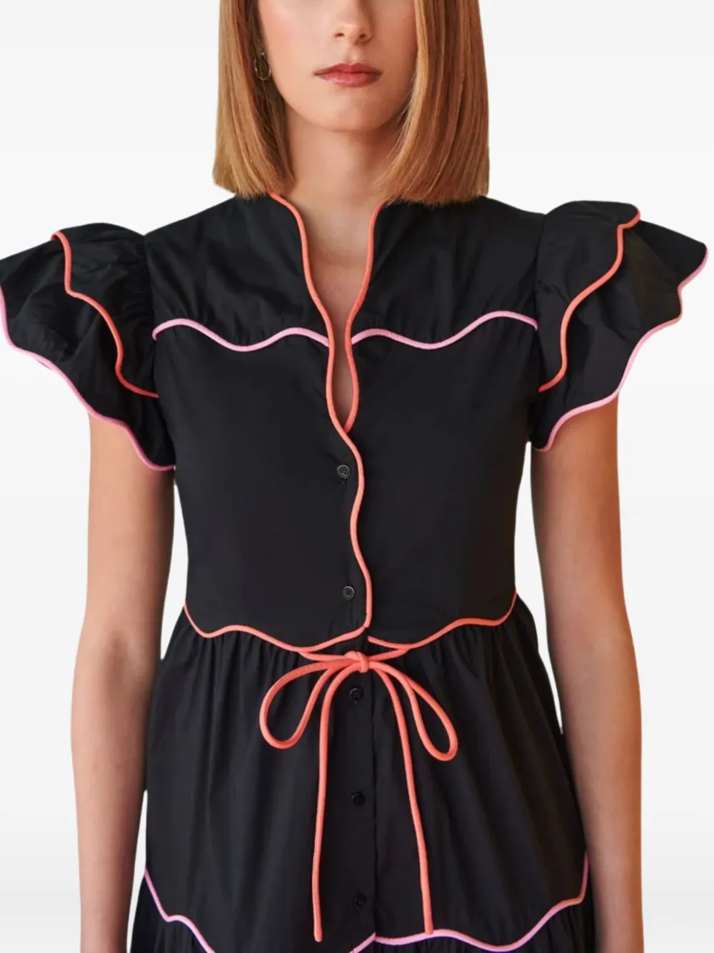 Celia B Baba Voyager jurk met ruches Zwart