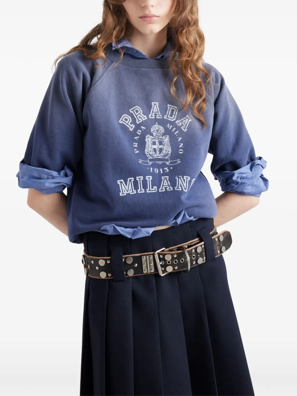 Prada T-shirt met logoprint Blauw