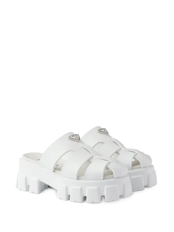【関税込み】prada Monolith' sabots Prada Monolith Brushed Leather and Re-Nylon Boots with Pouch