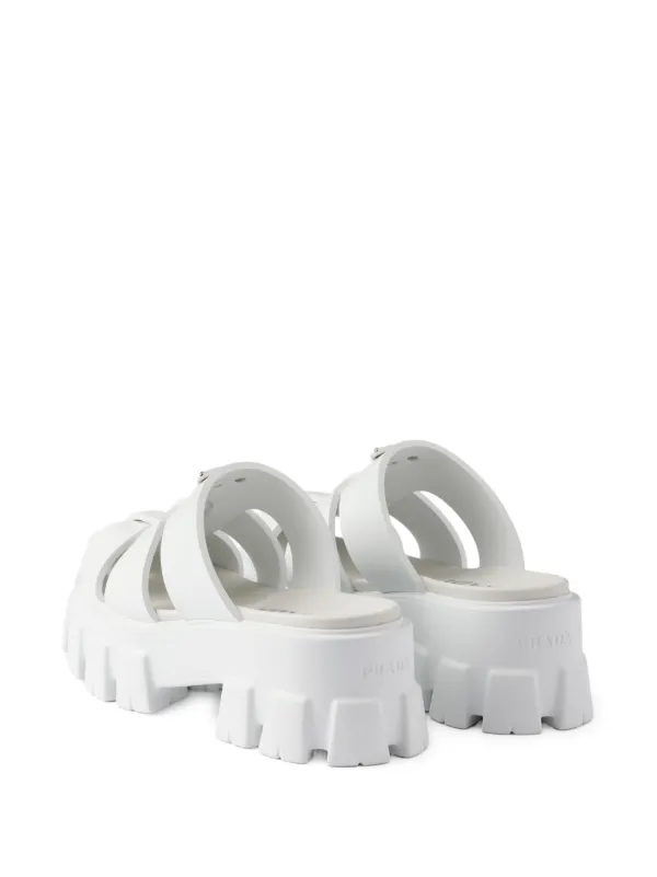 Prada Monolith Mules | White | FARFETCH