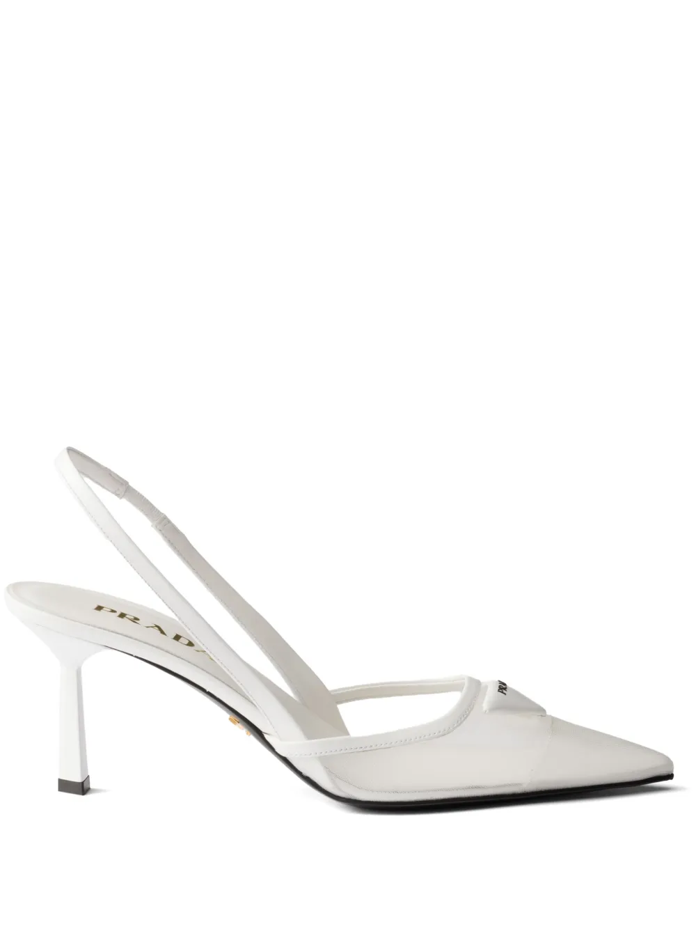 Prada Pumps met triangel logo Wit