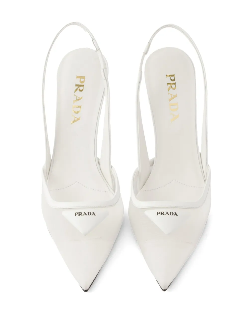 Prada 75mm triangle-logo pumps White