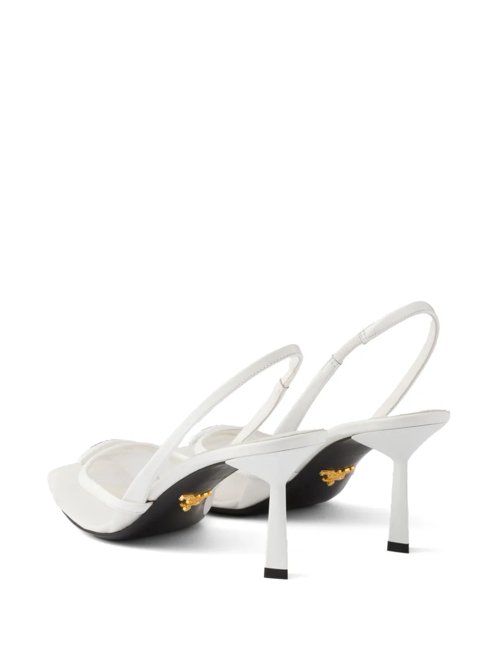 Prada 75mm triangle-logo pumps White