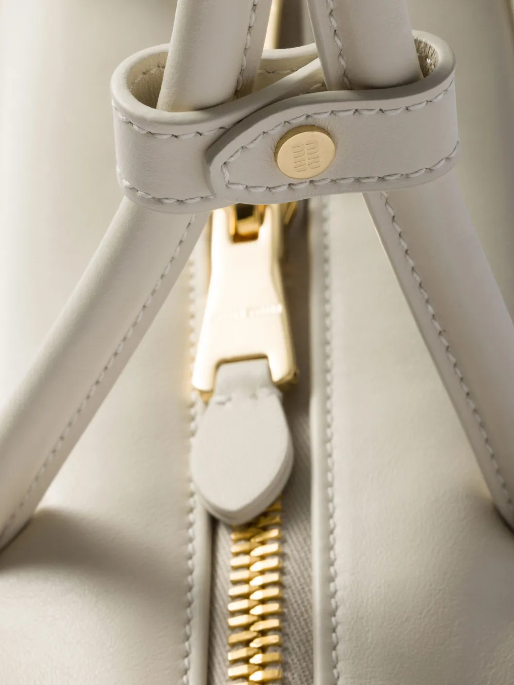 Miu Beau leren tas Wit